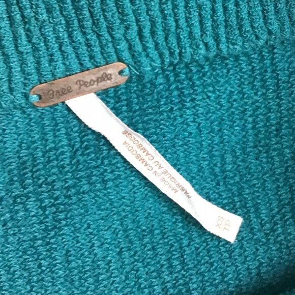 Free People Green Ottoman Slouchy Tunic Sweater Electric - Picture 7 of 9